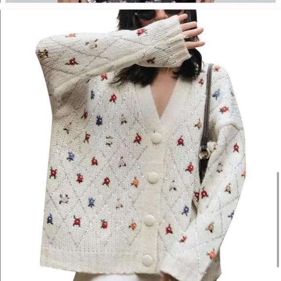 zara floral cardigan